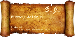 Bucsay Jolán névjegykártya