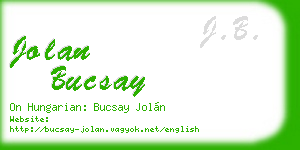 jolan bucsay business card